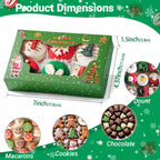 24PCS 7x4.3x1.5Inch Christmas Cookie Gift Boxes (3 Patterns&Clear Window) – Ideal for Cookie, Strawberry, Macaron, Ores; Treat Boxes for Party, Wedding, Birthday, Christmas Gift-Giving