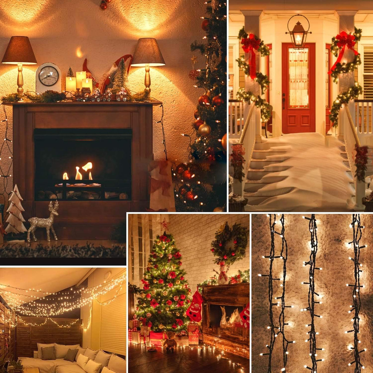 Connectable 88Ft 240LED Christmas String Lights Outdoor,Warm White