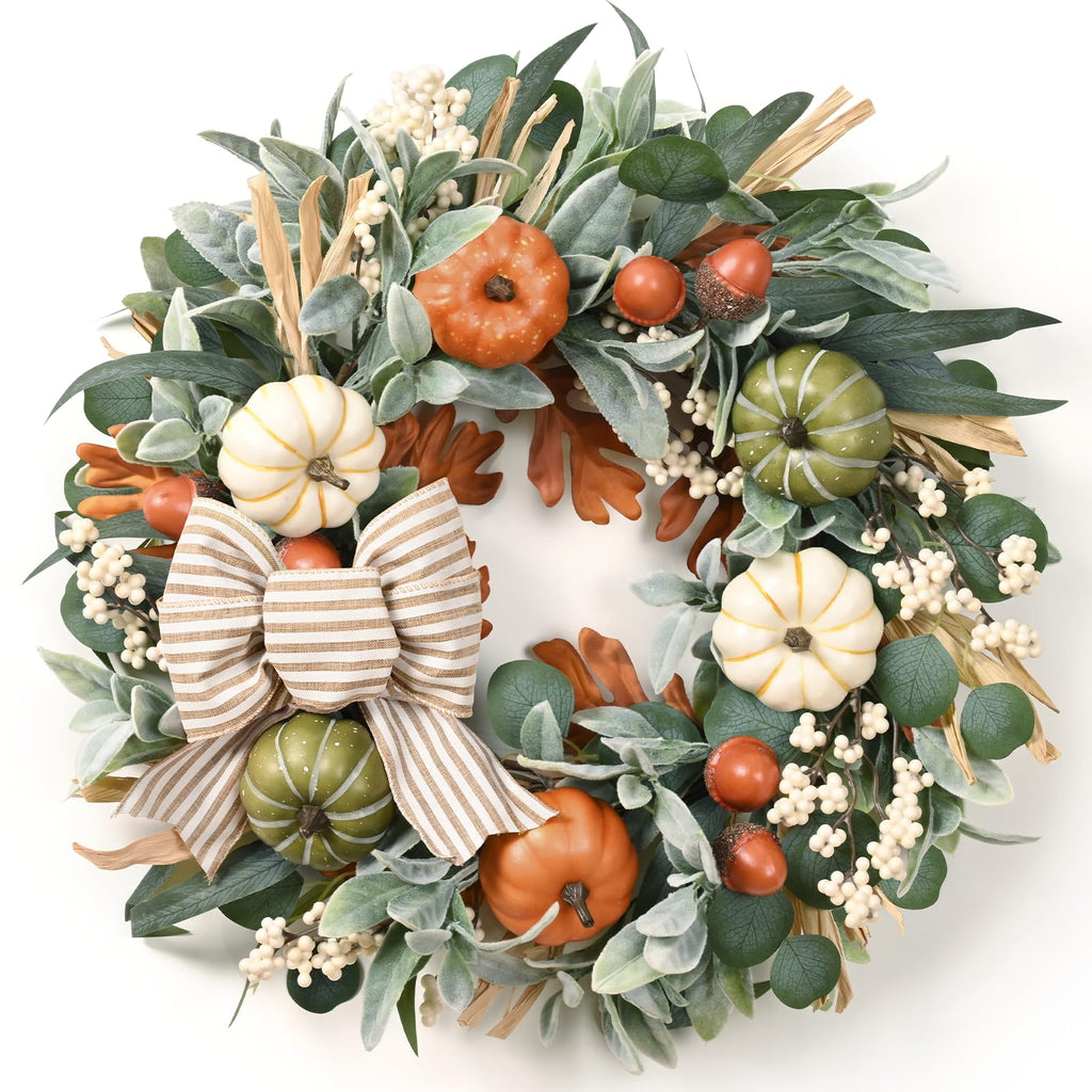 22'' Fall Wreaths for Front Door, Fall Decorations for Home Autumn Wreath