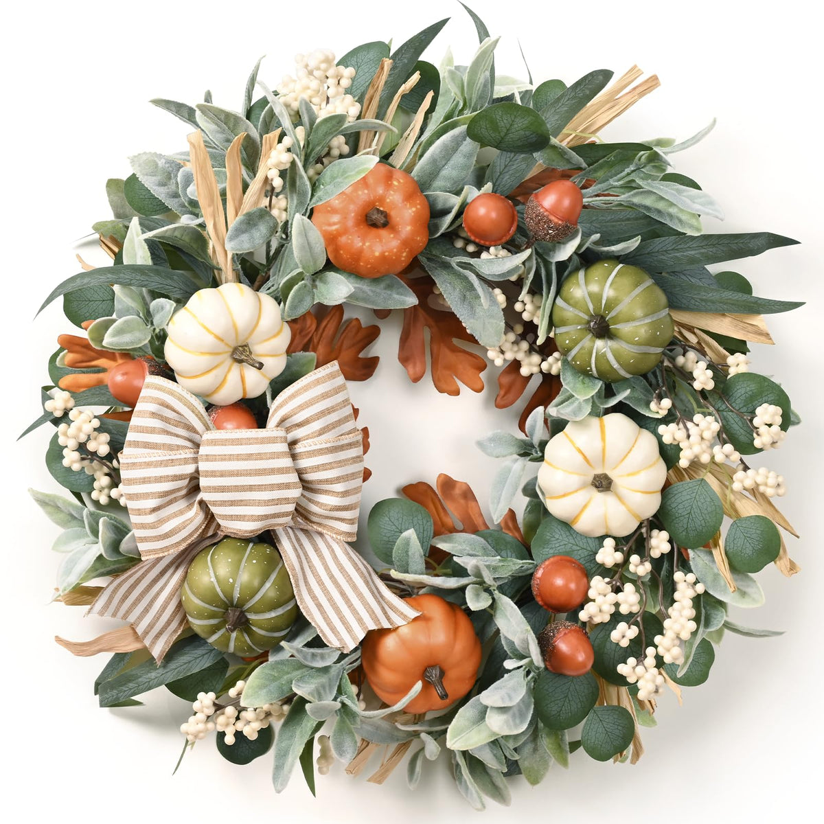 22'' Fall Wreaths for Front Door, Fall Decorations for Home Autumn Wreath