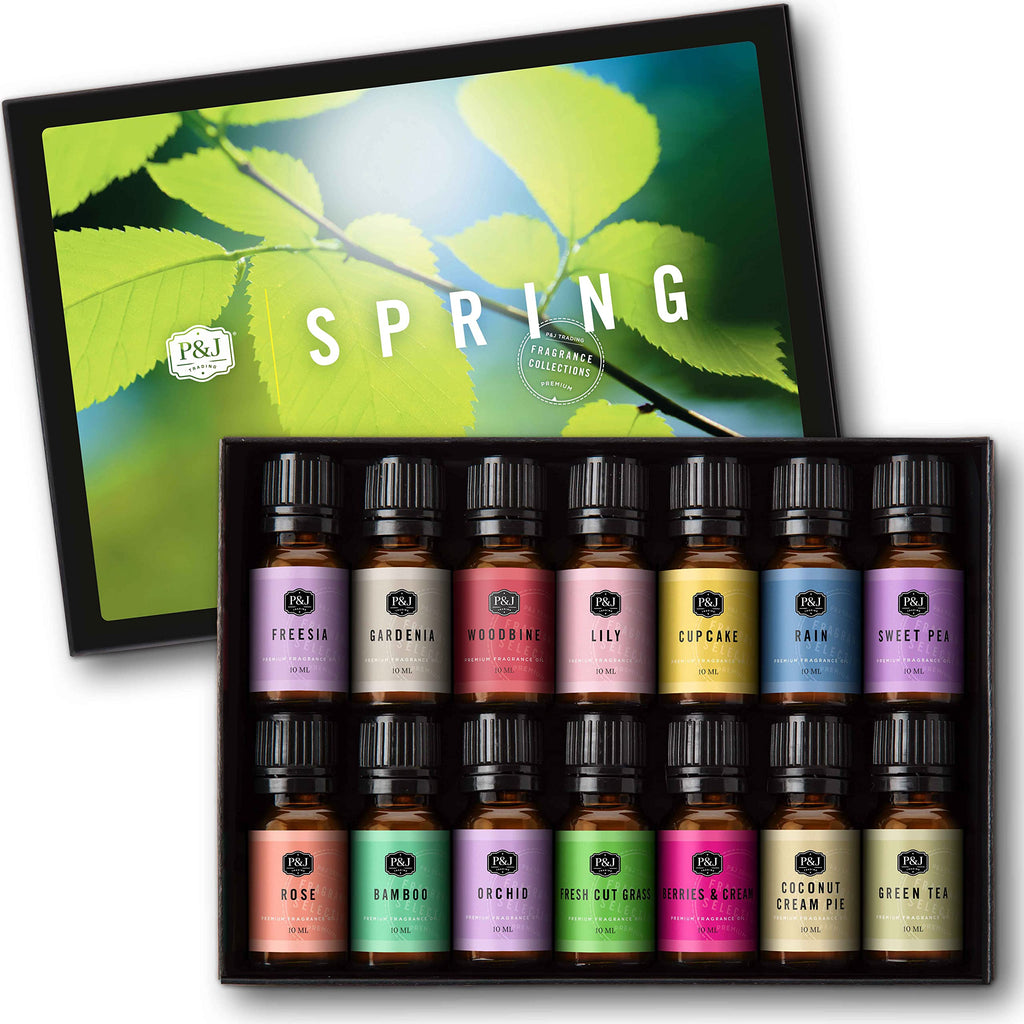 P&J Trading Spring Set of 14 Fragrance Oils - Scents for Candle Making, Soap Making Supplies, Diffuser Oils