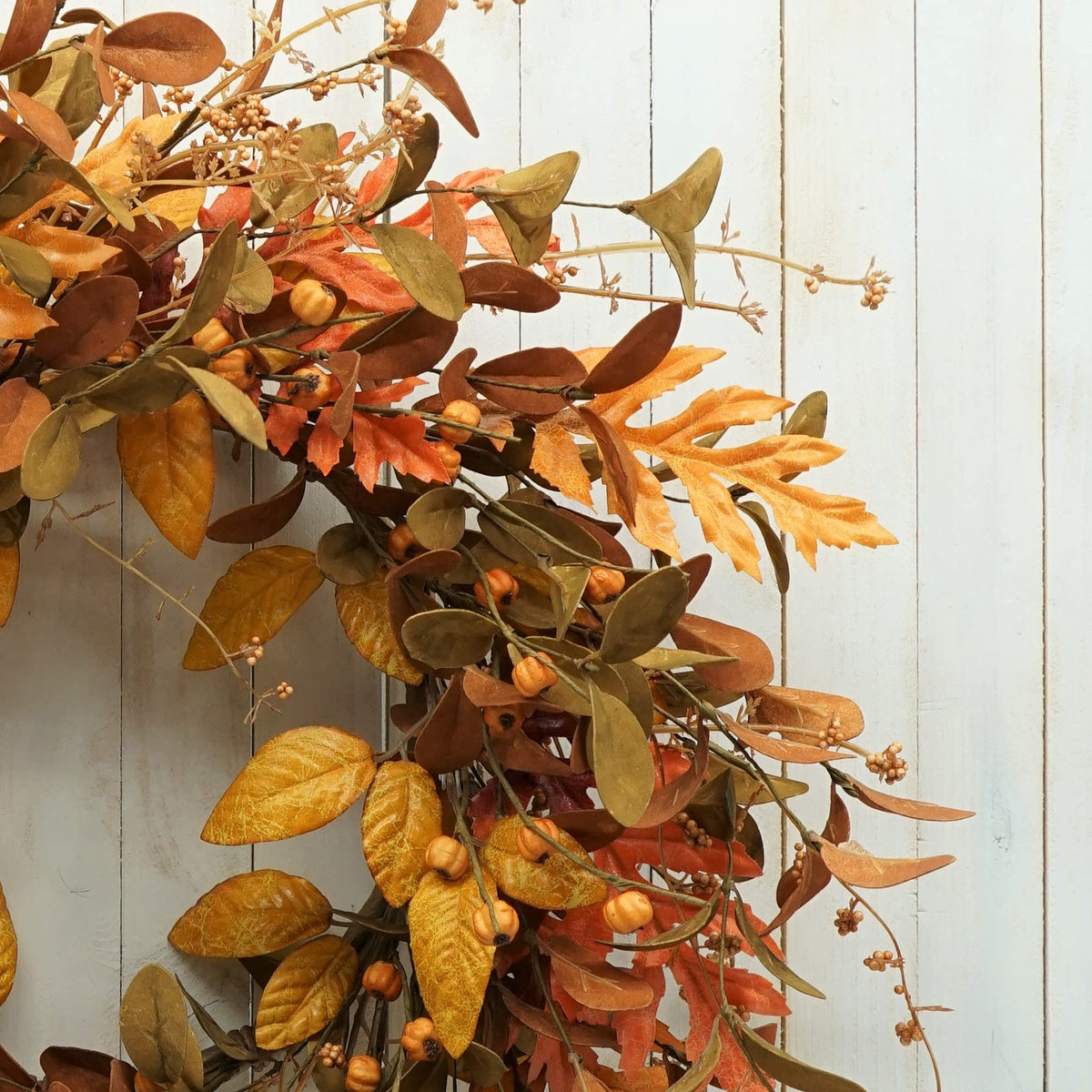 AMF0RESJ Artificial Fall Wreath for Front Door Autumn Wreath for Home Decor