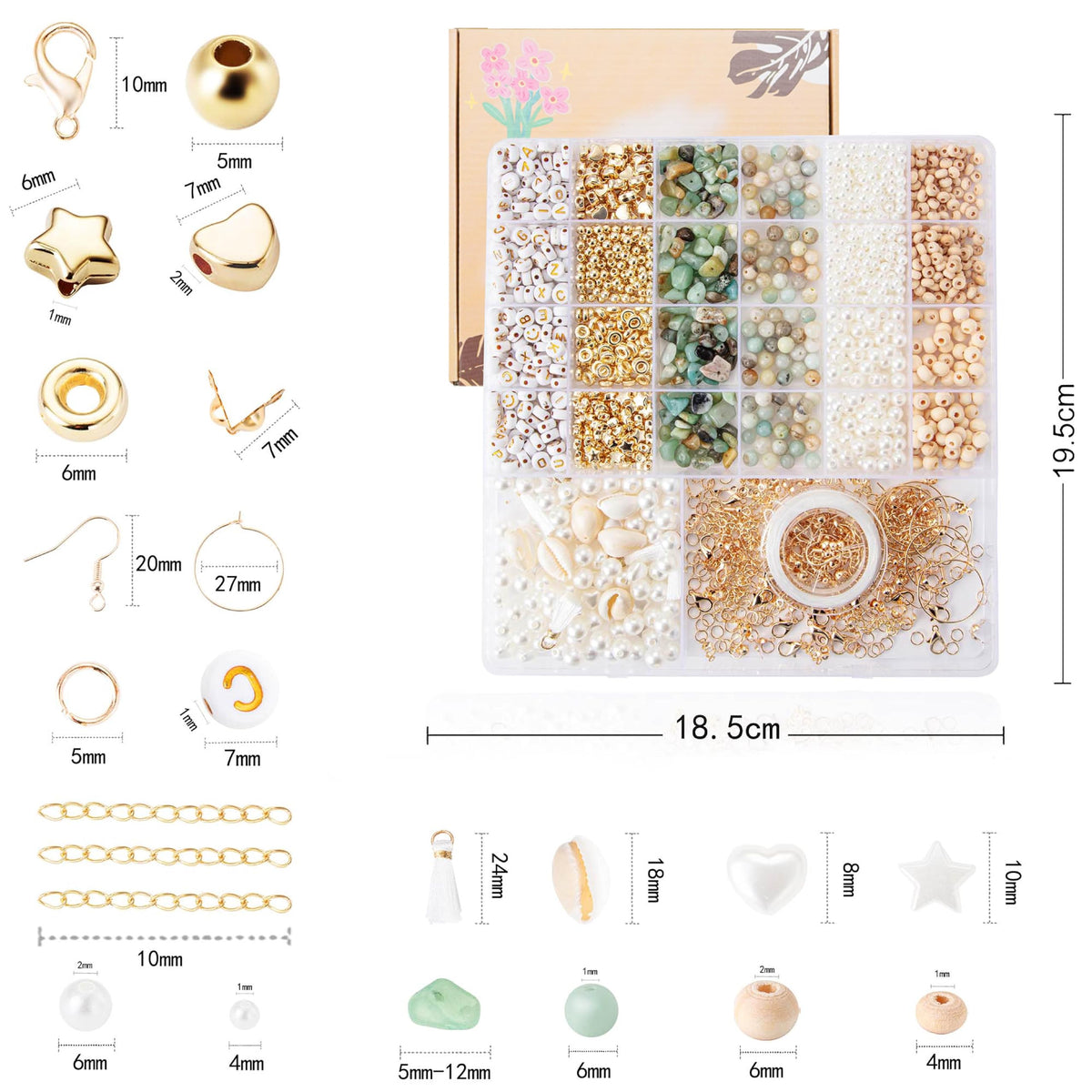 Jewelry Making Supplies Kit Natural Stone Beads for Irregular Natural Stone with for DIY Craft Bracelet Necklace Earrings for Adults (Amazonian)