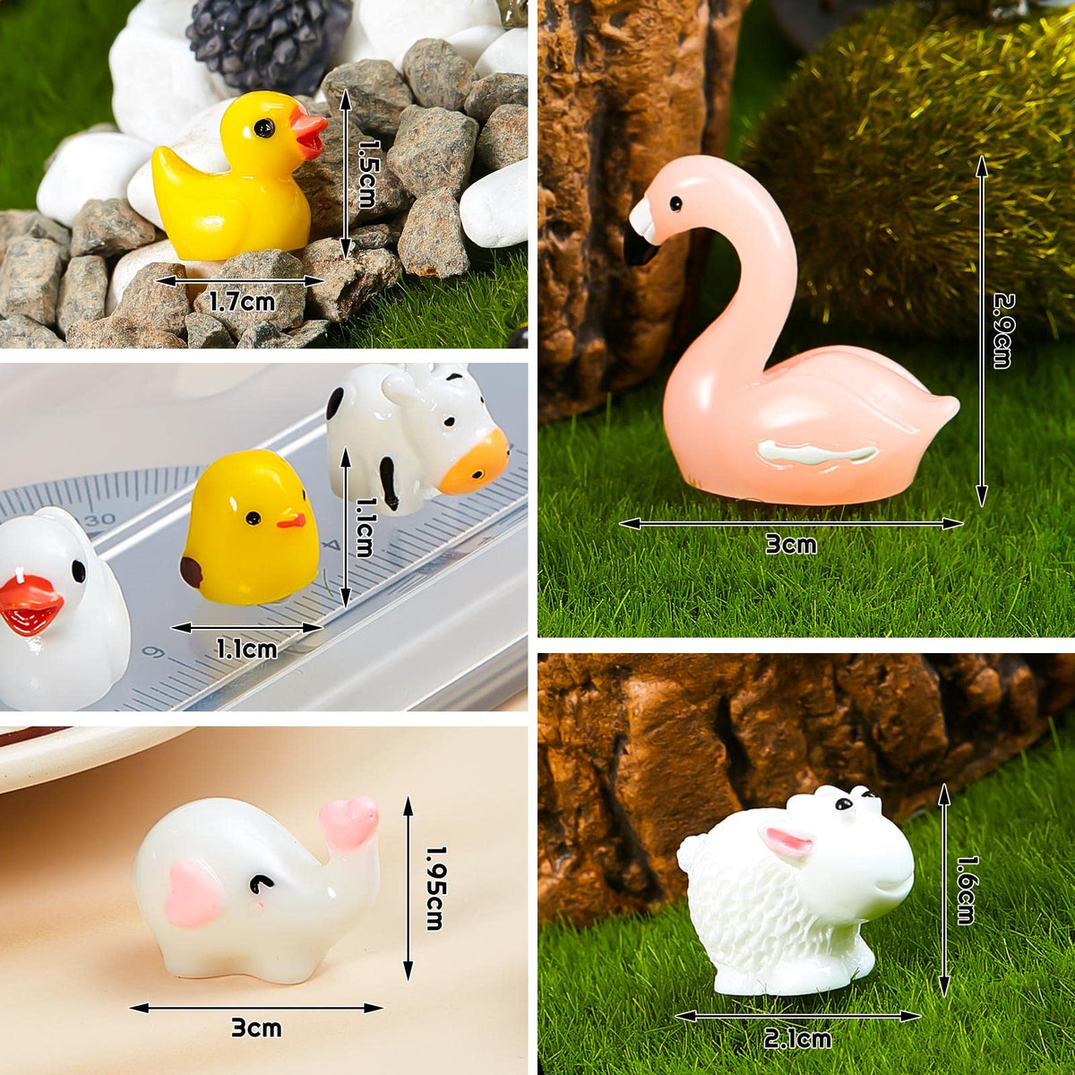 100 Pcs Mini Ocean Resin Animals Miniature Ocean Animals Tiny Figurine Tiny Resin Trinkets Marine Aquarium Ornaments Dollhouse Decorations for DIY Tank Potted Garden Landscape Accessory(Stylish Style)