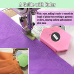 3PCS Magnetic Seam Guide for Sewing Machine, Multifunctional Polygonal Hemmer Guide with Scale, Universal Sewing Quilting Supplies Accessories Tools