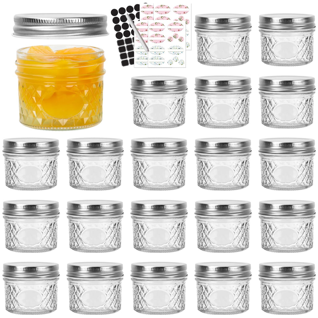 20-Pack Mini Glass Mason Jars with Lids — 4 oz