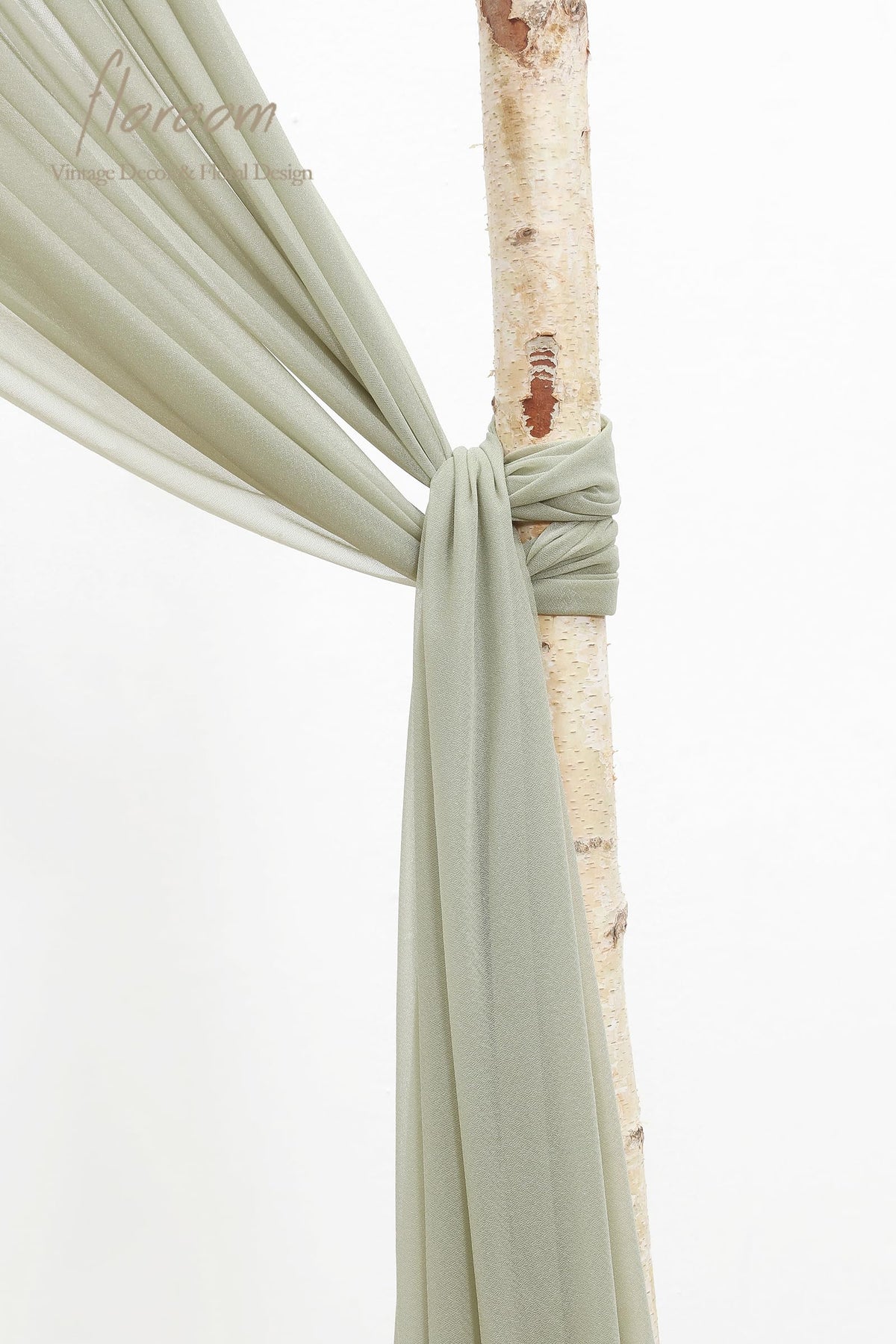 Wedding Arch Draping Fabric 2 Panels 20Ft Sage Green Chiffon Fabric Drapes Arbor Drapery Wedding Ceremony Reception Swag Decorations