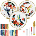 Hummingbird and Flower Embroidery Kit for Adults