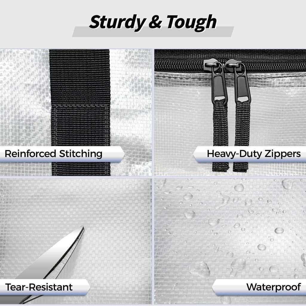 8-Pack Heavy-Duty Moving & Storage Bags — Clear