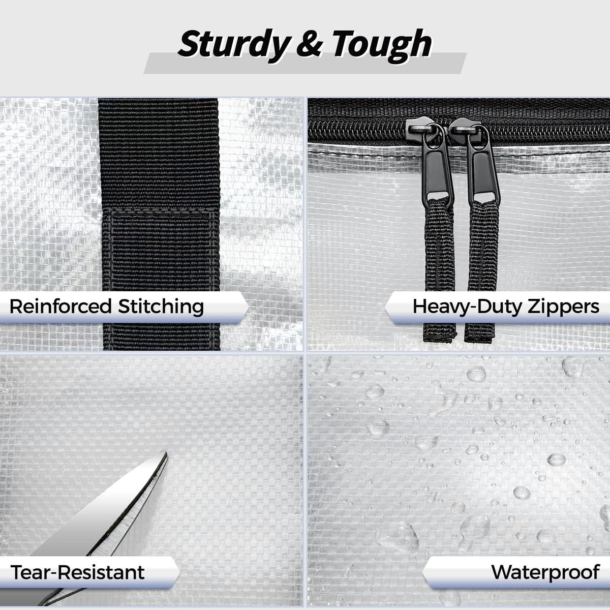 8-Pack Heavy-Duty Moving & Storage Bags — Clear