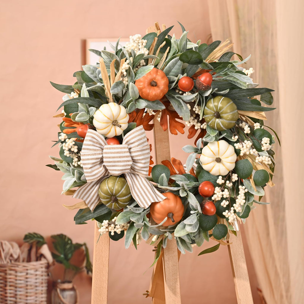 22'' Fall Wreaths for Front Door, Fall Decorations for Home Autumn Wreath