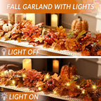 Fall Decorations for Home, Fall Garland for Mantle,Fall Garland with Lights