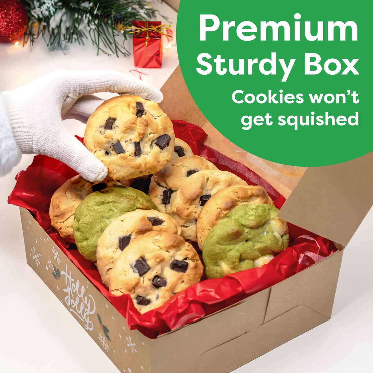 Christmas Cookie Boxes for Gift Giving - 12 Cookie Box Pack Kraft - Christmas Cookie Tins for Gift Giving, Christmas Treat Boxes, Holiday Cookie Boxes - Christmas Cookie Containers Tins With Lids