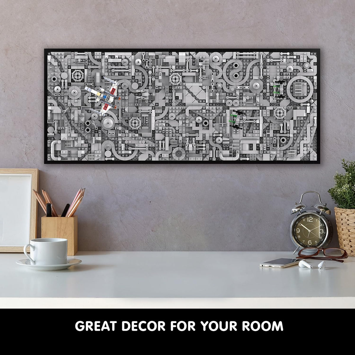 TG BLOCKS Star Trench 3D Wars Run Wall Art Craft Kit, Micro Brick Framed, Creative Activity Hobbies for Teens and Adults, DIY Home, Office Decor, Suitable for Kids 8+