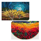 Maydear 4 Pack Embroidery Starter Kit with Pattern, Stamped Cross Stitch Kits for Beginners Adults with Embroidery Hoop and Instructions, Hand Embroidery Kit (Embroidery kit flower2)