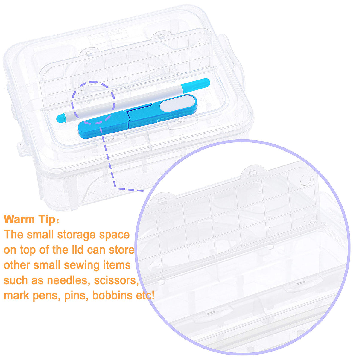 40 Colors Compatible with Brother 500m Each Embroidery Machine Thread with Clear Plastic Storage Box for Embroidery Sewing Machine