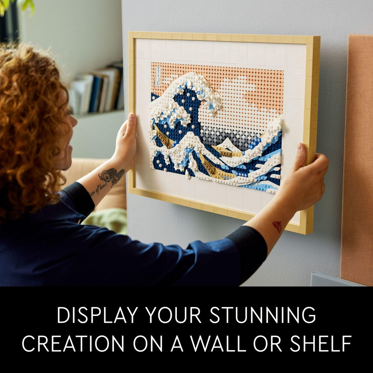 LEGO Art Hokusai – The Great Wave, 3D Japanese Wall Art, Framed Ocean Canvas Picture for Home or Office Décor, Creative DIY Activity, Arts & Crafts Kit, Hobbies for Adults, 31208