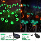 2 Packs Solar Halloween Stake Lights for Outdoor Halloween Decorations, 2 Modes Scary Eyeball Solar Halloween Pathway Lights, Waterproof Outdoor Halloween Decor Lights for Yard Patio Pathway