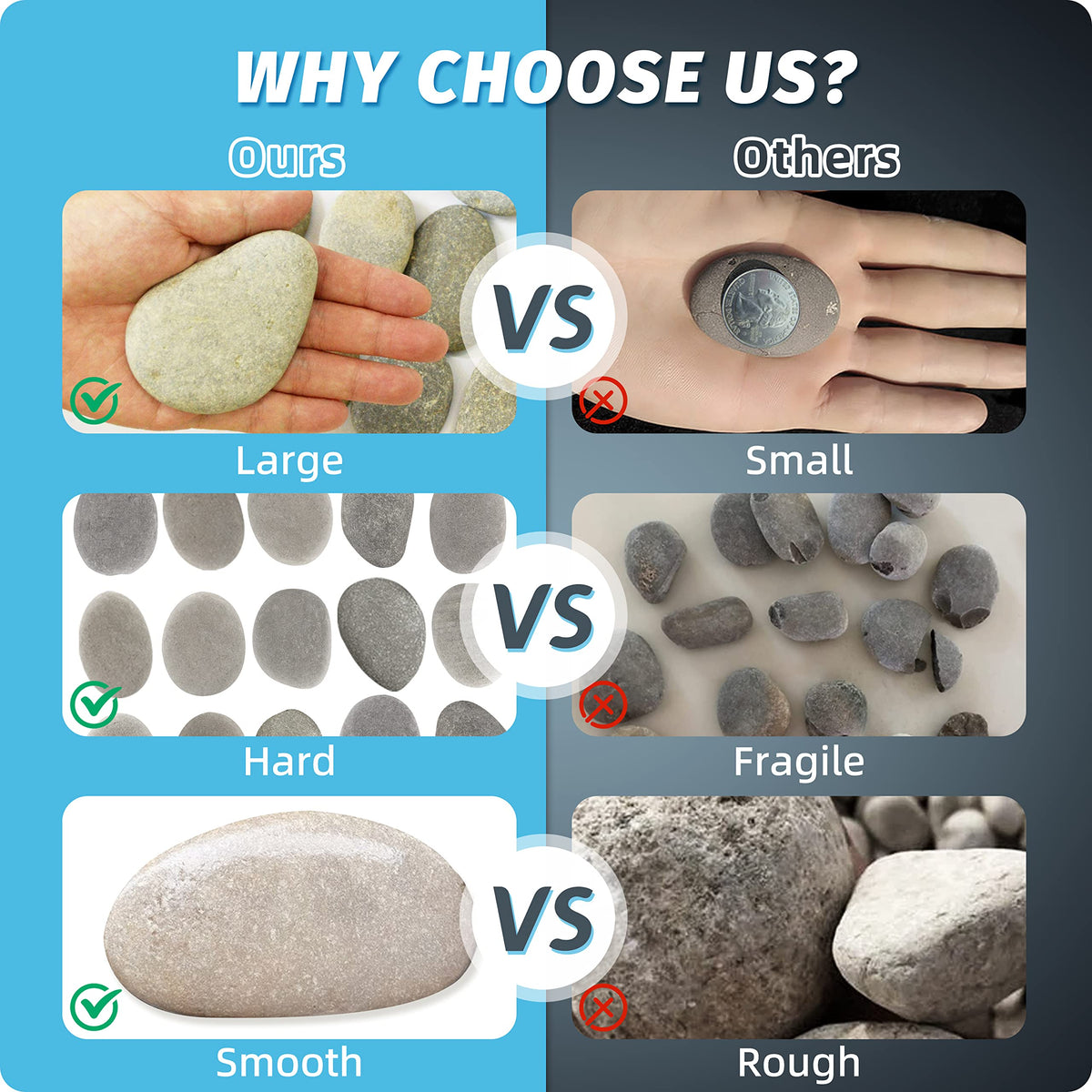 DALTACK 15-Piece Smooth River Rocks for Painting