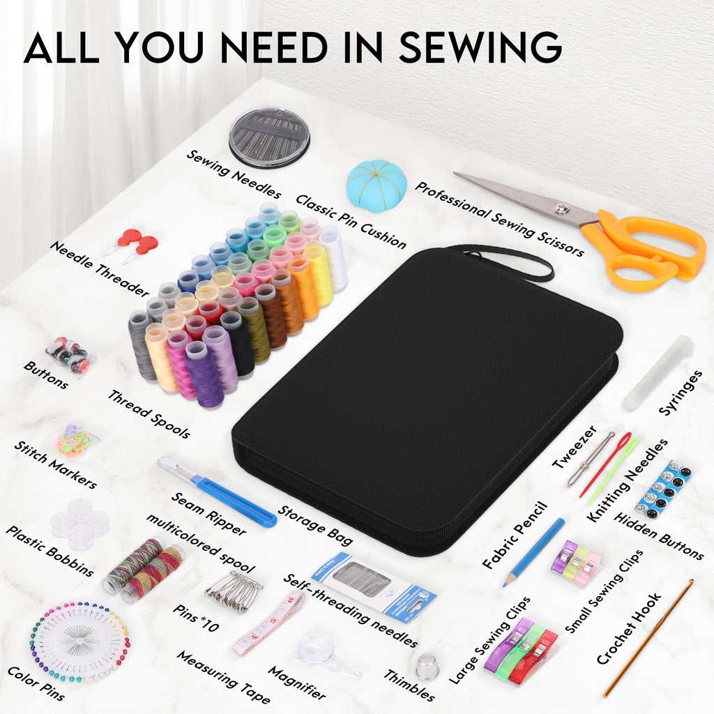 Sewing Kit Gifts for Grandma, Mom, Adults, Kids, Beginner, Home Traveler, Emergency, Professional Sewing Supplies with Tailor Scissors, 38XL Thread, Soft Tape Measure, Sewing Needles etc