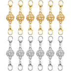 Magnetic Necklace Clasps and Closures, 12PCS Gold & Silver Magnetic Lobster Clasp Extenders for Necklaces & Bracelets, Easy Jewelry Converter for Women, Seniors, and Everyday Wear