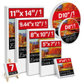 7 Packs Stretched Canvases for Painting,Multi Size 11x14, 9.44x12, 8x10, 5x7, 4x4, Round Canvas with 8x8,10x10, Primed Blank Canvas for Oil Paint, Acrylic Paint, Paint Canvas for Beginner, Artist.