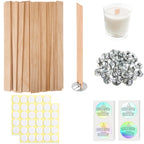 Visgaler 200 Pcs Thicked Wood Candle Wicks for Candle Making, 5.1 X 0.51X 0.06 Inch Upgrade Wood Wicks, Wooden Wicks Box Includes Iron Stander, Glue Dot, and Warning Labels (50 Sets)