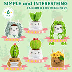 Imcrasy Crochet Kit for Beginners with Step by Step Video Lessons | 6 PC Potted Plants and Succulent Family Crochet Kit with Accessories (40%+ Yarn)