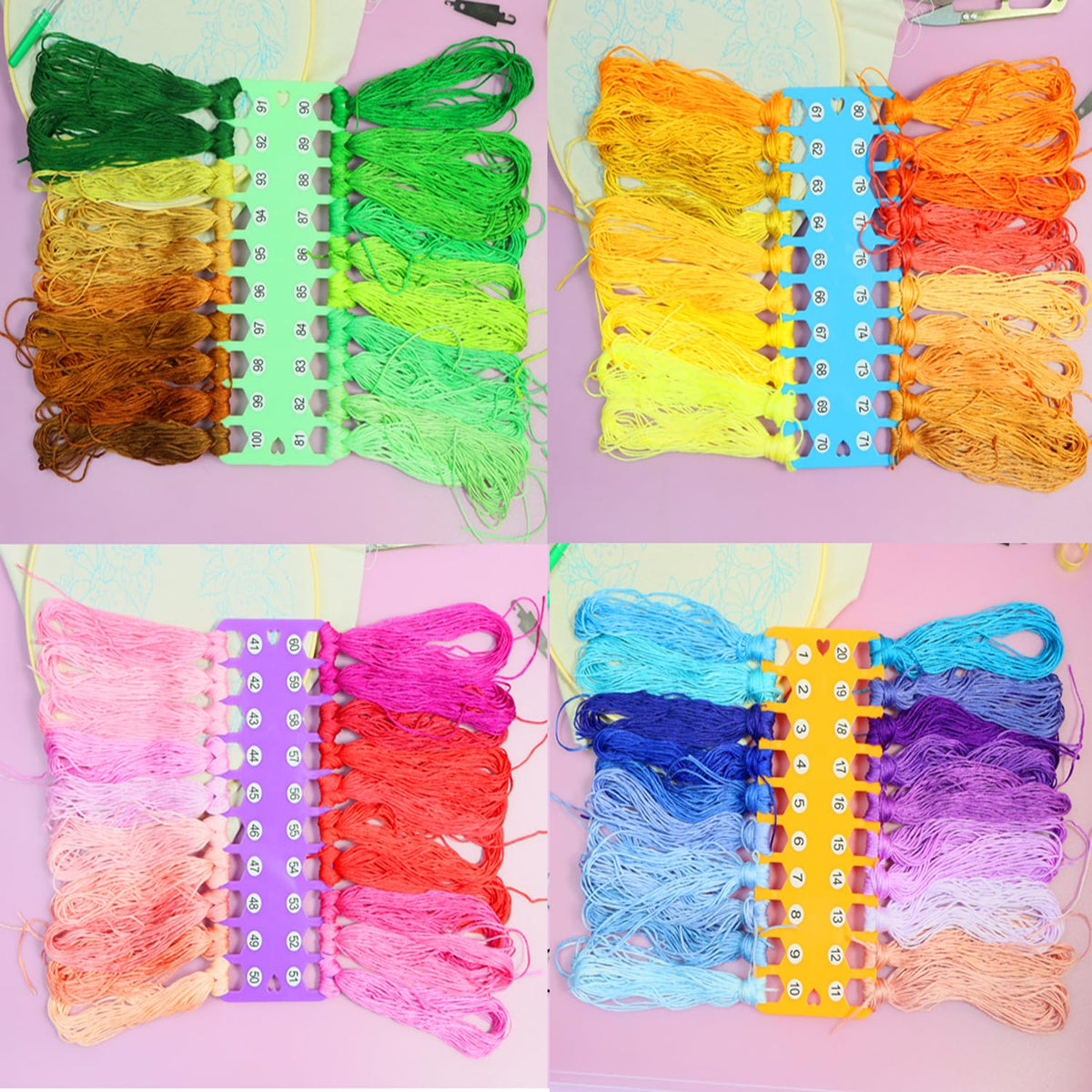 Hyamass 10pcs Embroidery Floss Organizer Cross Stitch Thread Holder Storage Tool Needlework Project Card