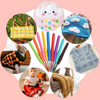 Crochet Kit for Beginners Adults, Crochet Kits Include Yarn, 59pcs Crochet Starter Kit for Beginners Kids,Ergonomic Crochet Hooks 2.0-6.0 mm, Lace Steel Needles 0.6-1.9 mm