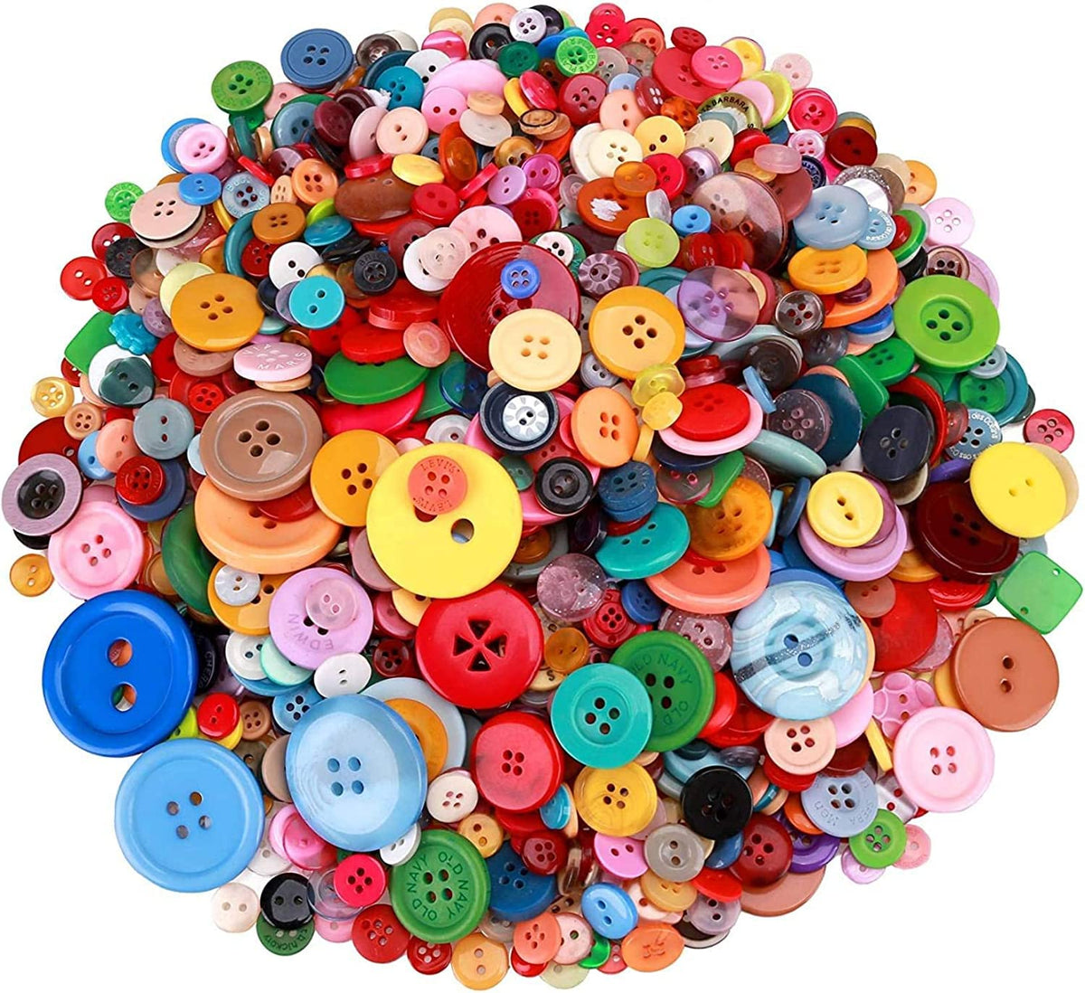 Greentime 2500pcs Assorted Buttons for Crafts Bulk Craft Buttons for Crafting Sewing DIY Manual Painting Handmade Ornament Easter Egg Fillers Decorative