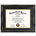 GraduationMall 8.5x11 Diploma Frame with Black over Gold Mat or Display 11x14 Certificate without Mat,Solid Wood & Tempered Glass,Glossy Black Finish with Gold Trim
