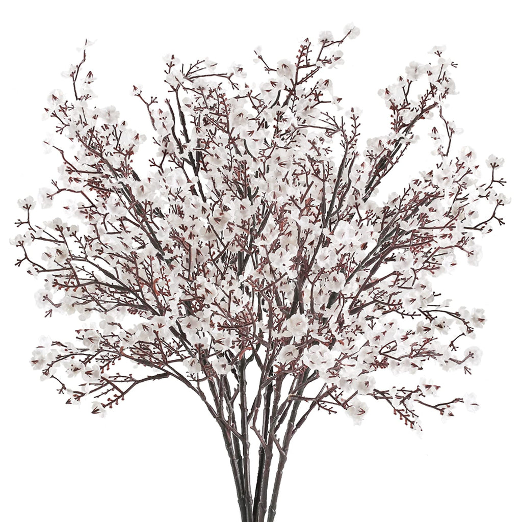 Babys Breath Artificial Flowers 6 Bundles White Fake Silk Flowers Faux Gypsophila Bouquets Real Touch Fake Flowers Bulk for Home Decor DIY Wedding Party Table Centerpieces Decor