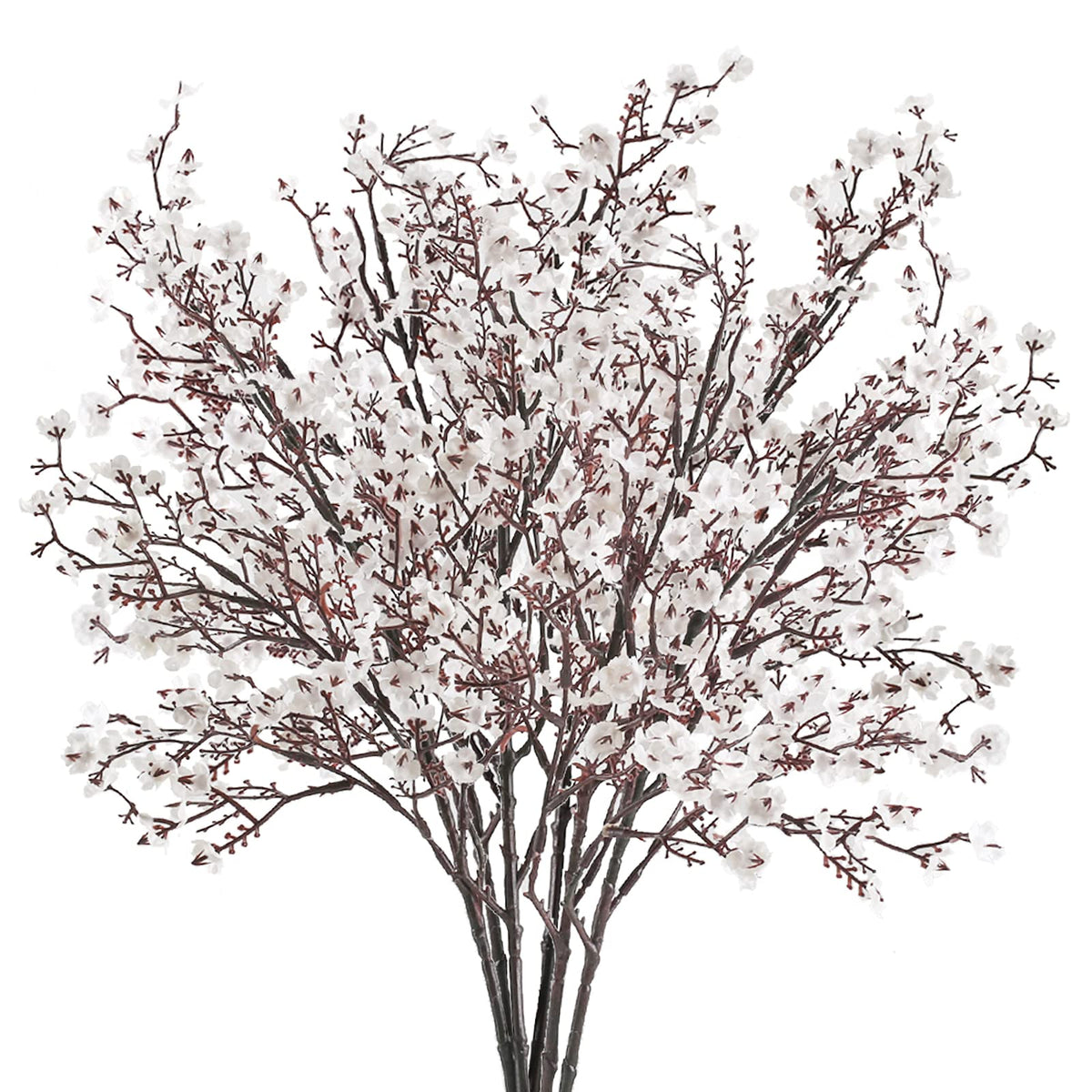 Babys Breath Artificial Flowers 6 Bundles White Fake Silk Flowers Faux Gypsophila Bouquets Real Touch Fake Flowers Bulk for Home Decor DIY Wedding Party Table Centerpieces Decor