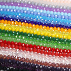 1800Pcs 4mm Glass Beads for Bracelets Jewelry Making, Faceted Bead Friendship Bracelet Kit, Rainbow Beads DIY Craft with Charms