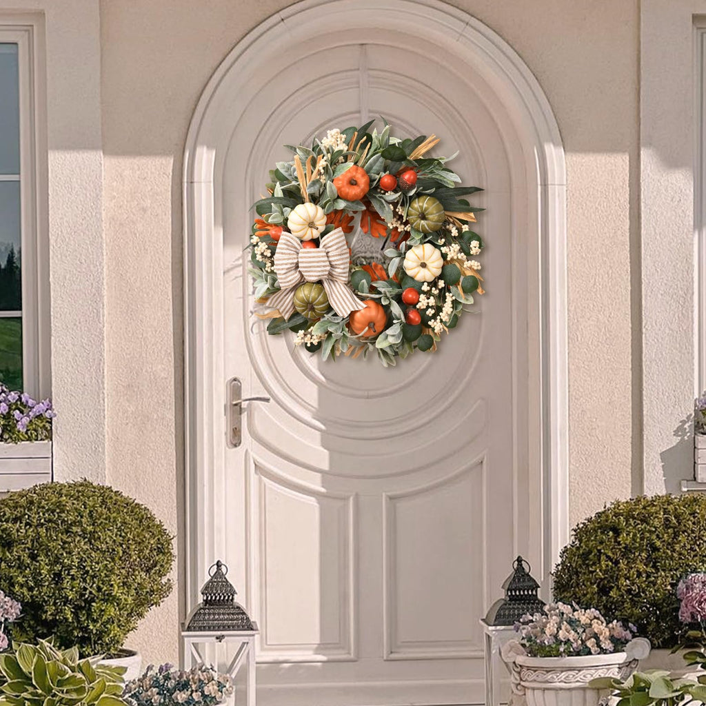 22'' Fall Wreaths for Front Door, Fall Decorations for Home Autumn Wreath