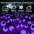 2-Pack Solar Halloween Eyeball Garden Lights — Purple