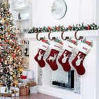 FINMOR Christmas Stocking Holders for Mantle Set 4,Lightweight Stocking Holder No-Slip Stocking Hangers for Mantel Fireplace,Adjustable Mantel Stocking Hooks