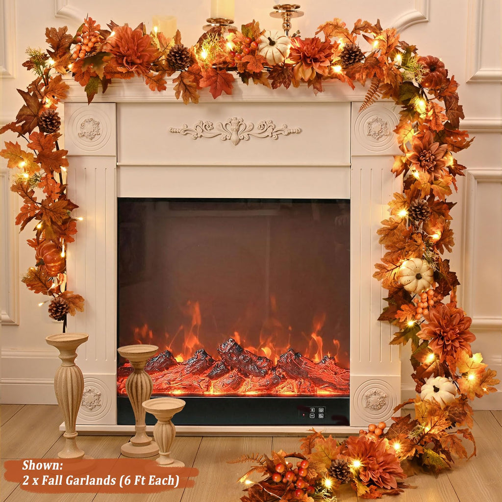 Fall Decorations for Home, Fall Garland for Mantle,Fall Garland with Lights