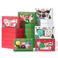 24PCS 7x4.3x1.5Inch Christmas Cookie Gift Boxes (3 Patterns&Clear Window) – Ideal for Cookie, Strawberry, Macaron, Ores; Treat Boxes for Party, Wedding, Birthday, Christmas Gift-Giving