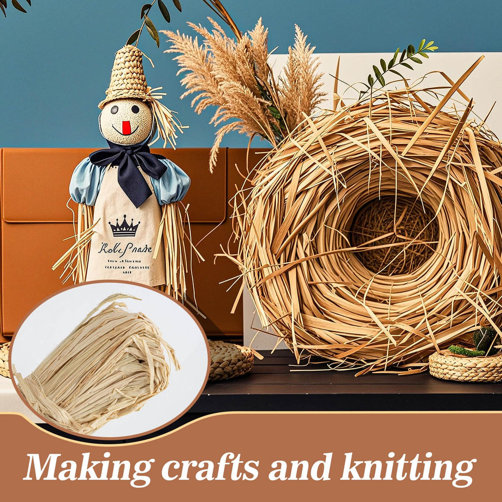 Sukh Natural Raffia Ribbon - 6PCS Raffia Straw for Florist Bouquets Decoration Crafts Ribbon for Wrapping Christmas Birthday