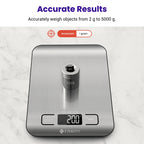 Etekcity Food Kitchen Scale, Digital Grams and Ounces for Weight Loss, Baking, Cooking, Keto and Meal Prep, LCD Display, Medium, 304 Stainless Steel