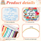 4 Set Embroidery Kit for Beginners Adults Book Lovers Funny Cross Stitch Embroidery Kit with Bamboo Hoops Needles Threads Instructions Needle Threader(Classic)