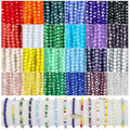1800Pcs 4mm Glass Beads for Bracelets Jewelry Making, Faceted Bead Friendship Bracelet Kit, Rainbow Beads DIY Craft with Charms