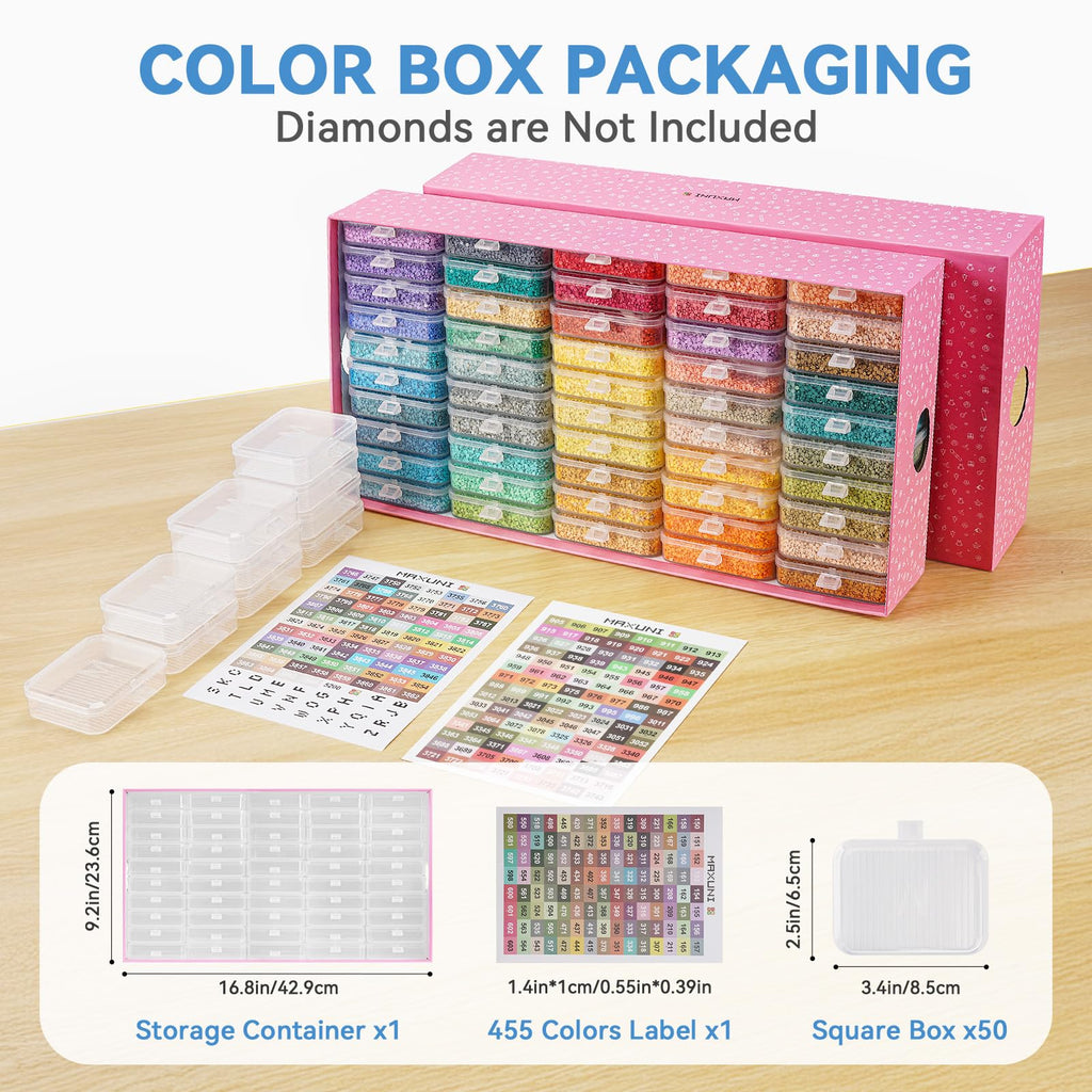 Maxuni 50-Piece Diamond Painting Storage Tray Set