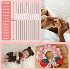 Crochet Kit for Beginners Adults, Crochet Kits Include Yarn, 59pcs Crochet Starter Kit for Beginners Kids,Ergonomic Crochet Hooks 2.0-6.0 mm, Lace Steel Needles 0.6-1.9 mm