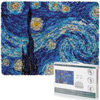 Latch Hook Rug Kit DIY Crochet Carpet for Beginners, Starry Sky Patterns Pre-Printed Canvas Yarn Rug Hooking Kits, Creative Craft Home Decor Ideal for Learning Rug Making