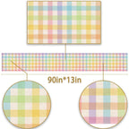 Pudodo Easter Buffalo Plaid Check Table Runner Spring Holiday Farmhouse Fireplace Kitchen Dining Room Home Party Decoration (13" x 90")