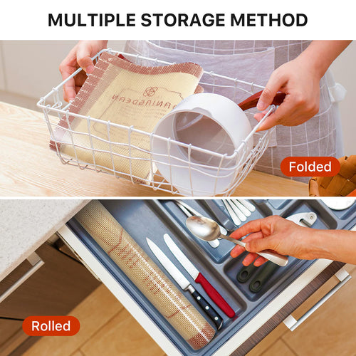 26x16 Inch Extra Thick Silicone Baking Mat with Measurements, Non-slip and Reusable - For Cookies, Bread, Pastry