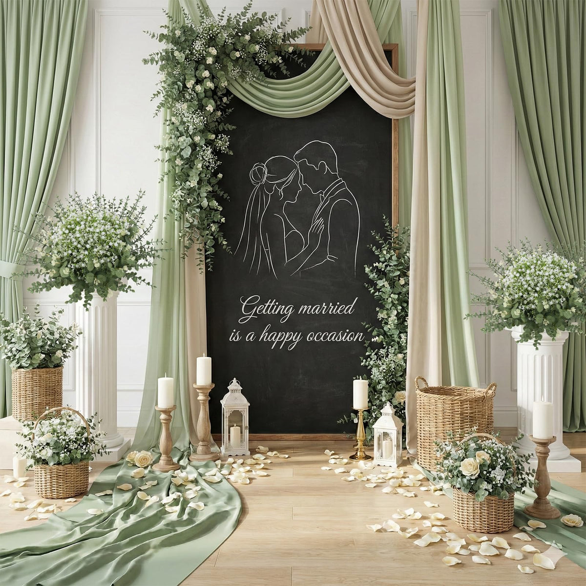 lovemoon 100 Pcs Mixed Greenery Artificial Eucalyptus Stems, Baby Breath Artificial Flowers Bulk and Eucalyptus Leaves for Wedding Bouquets Home Office Floral Decor (100, Green and White)
